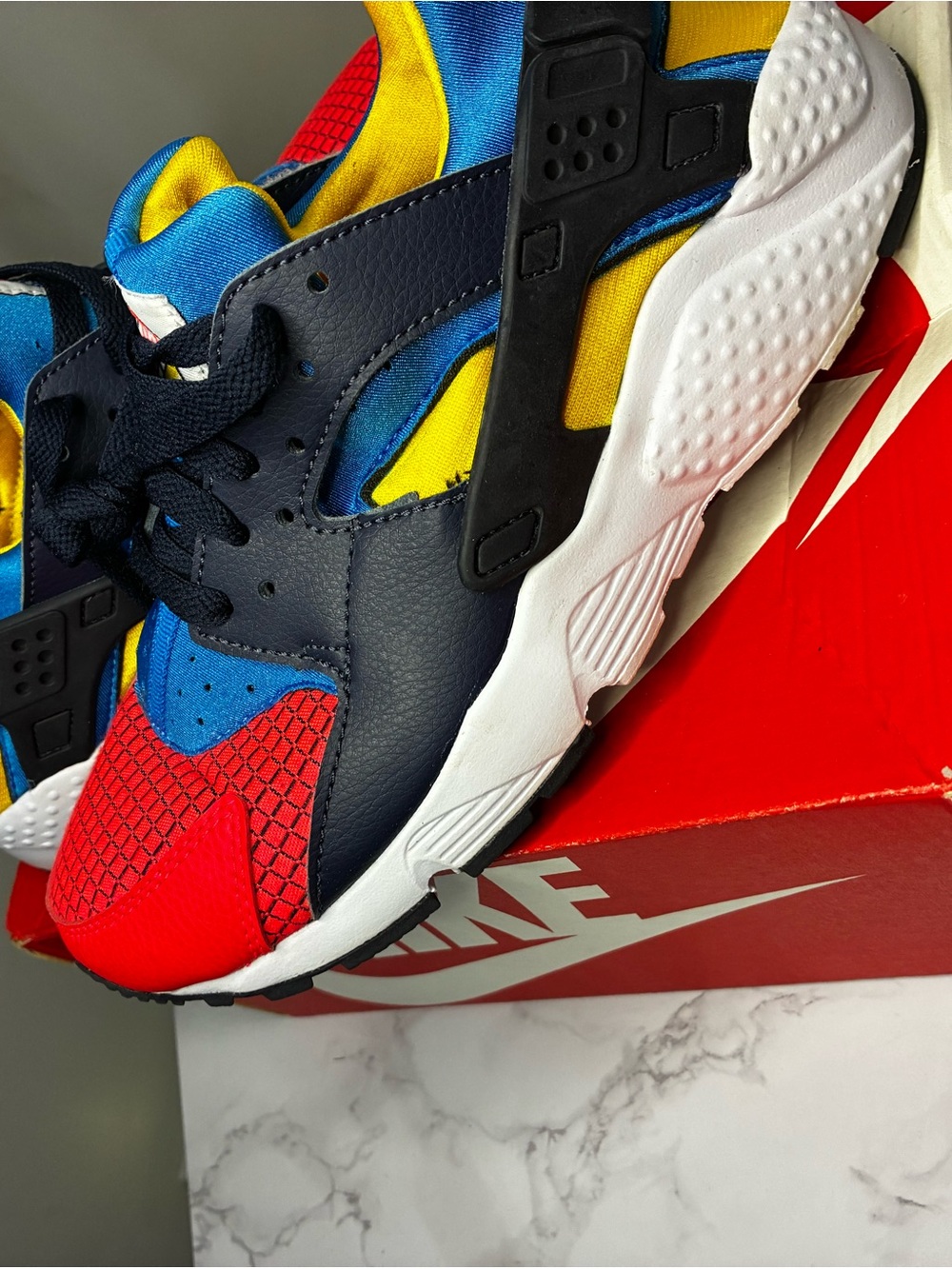 Nike Kids Multicolor Sneakers - Red, Blue, Yellow, Black, White